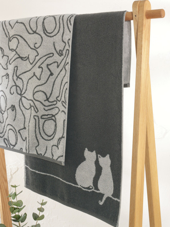 Coppia di asciugamani in spugna Cute Cats - CAWO