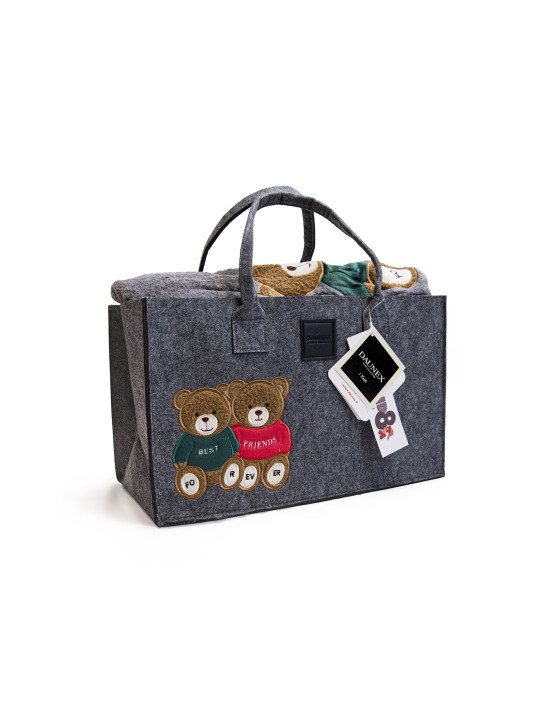 Coperta in pile con orsetti e Borsa - Daunex