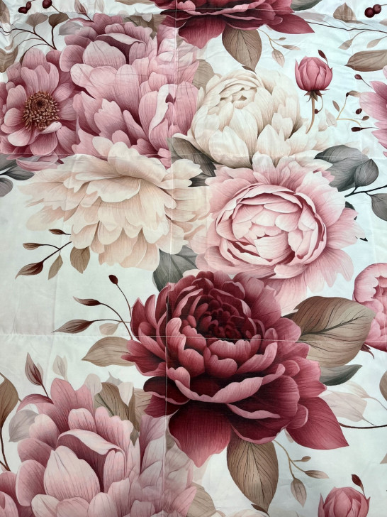 Trapunta invernale matrimoniale in piuma - Peonia rosa