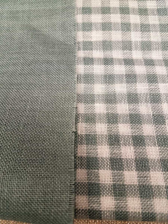 Tessuto in puro lino quadretti Vichy a Fili contati 12 x 12 - azzurro