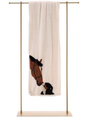 Plaid divano con Applicazione - Cavallo e Cucciolo