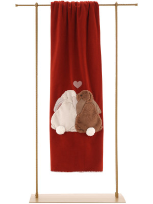 Plaid divano con Applicazione - Love Ruggine
