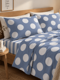 Completo lenzuola per Letto 1 piazza e mezzo - Pois Azzurro