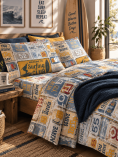 Lenzuola Letto Singolo dis. Vintage | QUADRIFOGLIO