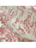 Tessuto Panama di cotone stampa Toile de Jouy - 
