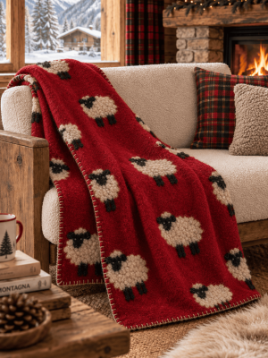 Plaid divano in lana cotta Pecorella |Gabriella Molinari
