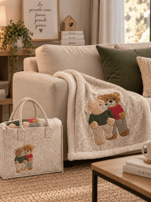 Plaid con Borsa Orsetti Felici | Daunex