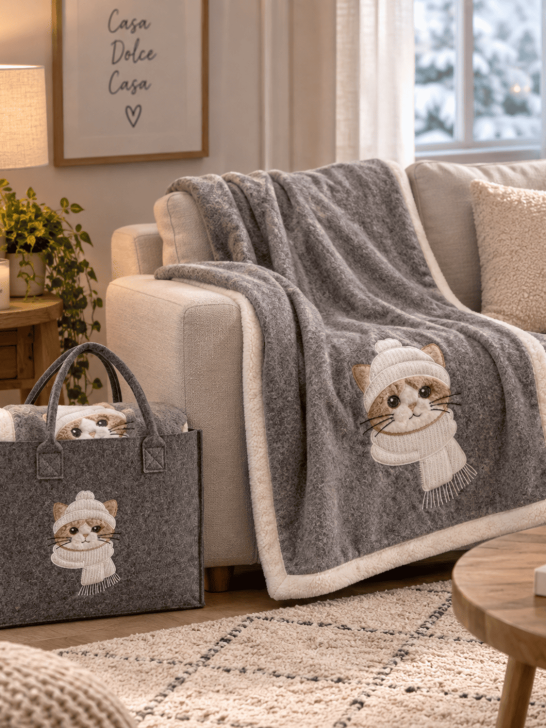 Plaid con Borsa Micio | Daunex