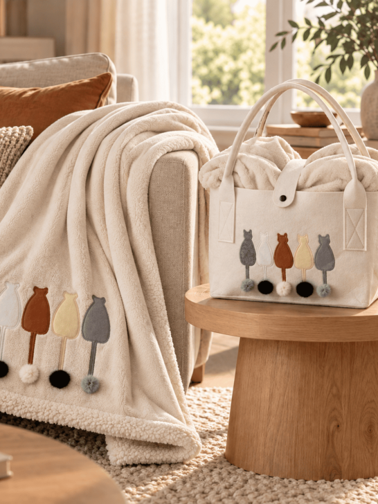 Plaid con Borsa Regalo - Gatti