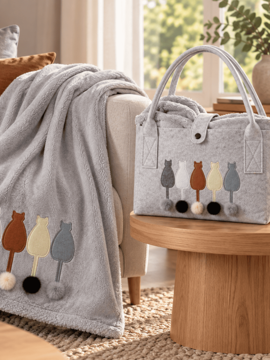 Plaid con Borsa Regalo - Gatti