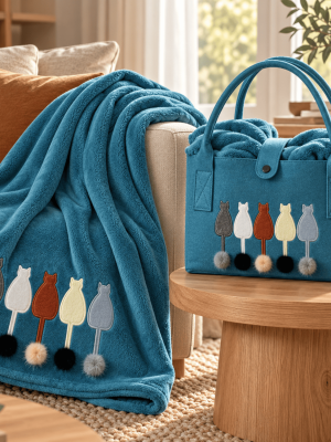 Plaid con Borsa Regalo - Gatti
