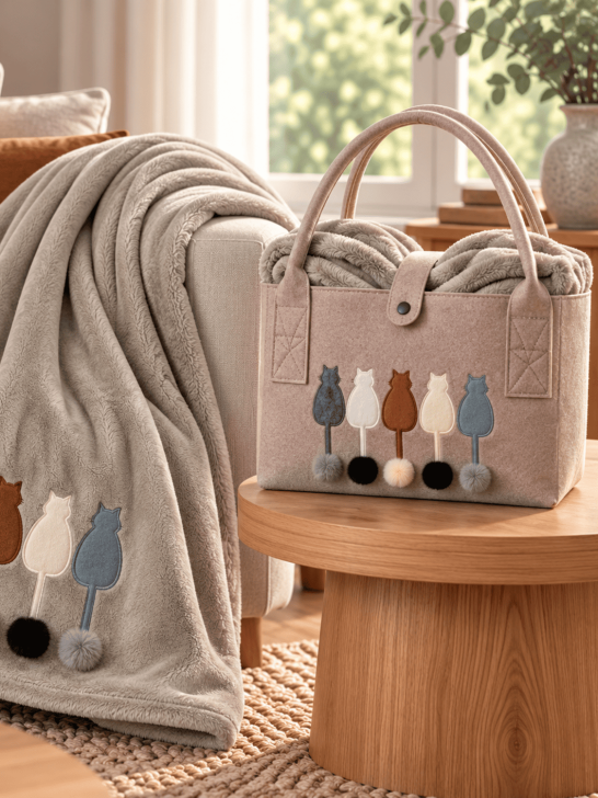 Plaid con Borsa Regalo - Gatti
